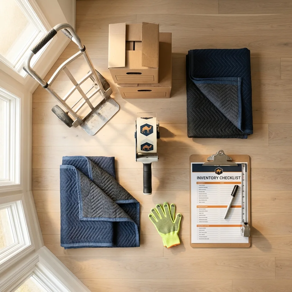 Professional moving supplies and packing materials layout for Willimantic residential relocations